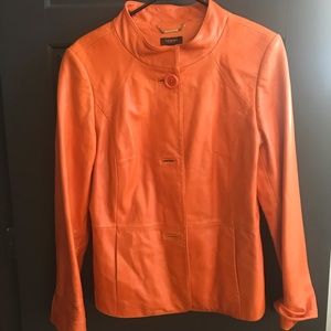 Beautiful orange leather jacket